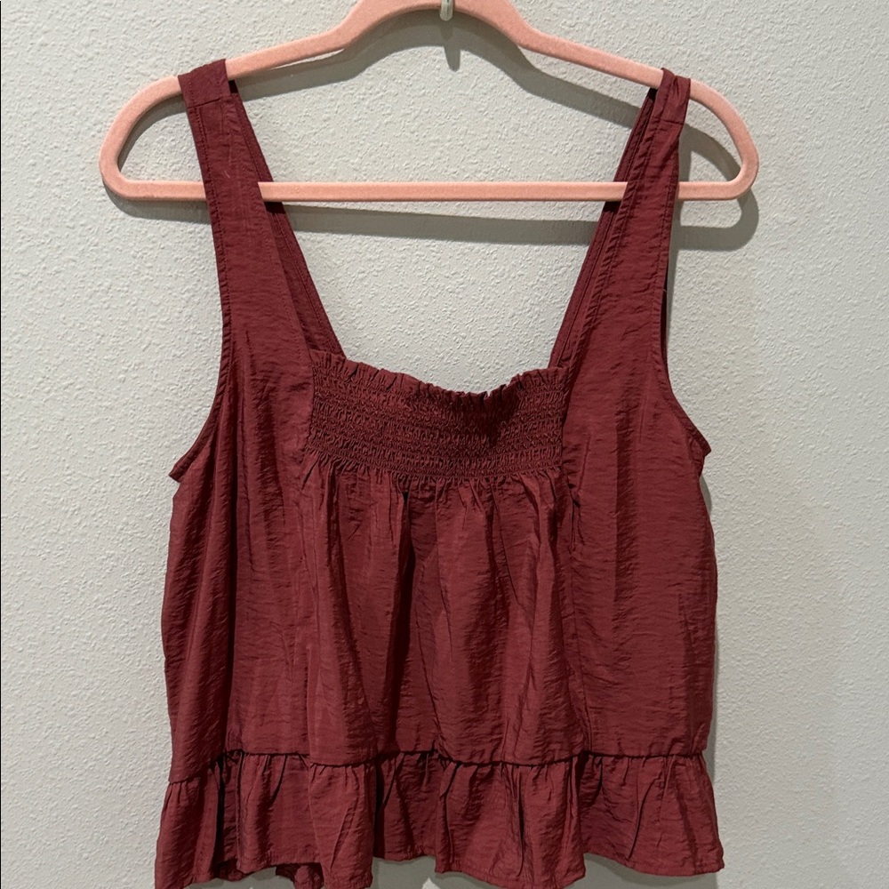 Maeve -Anthropologie Smocked Ruffle Hem Swing Tank Top - Picture 3 of 7